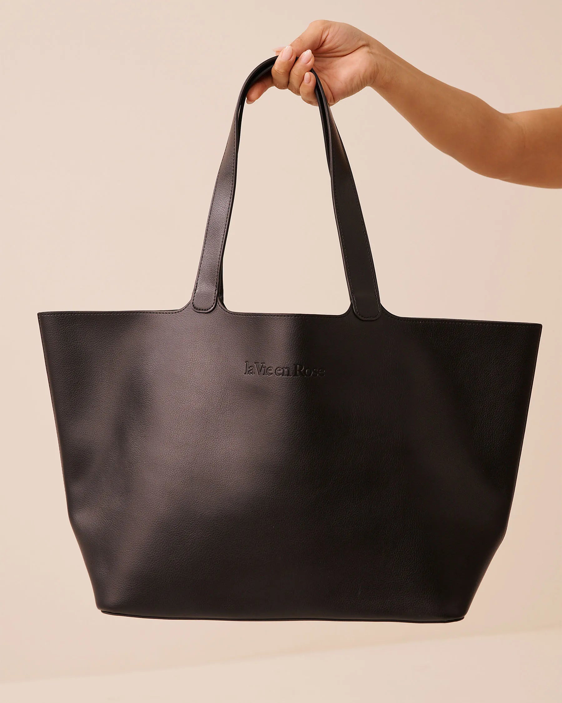 La Vie en Rose Black Beauty Women Faux Leather Tote Bag SKU: 40700467_00001 Image 01
