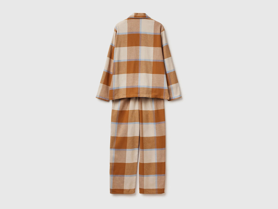 Benetton_Camel_Flannel Tartan Pyjamas_40EP3P00W_903_02