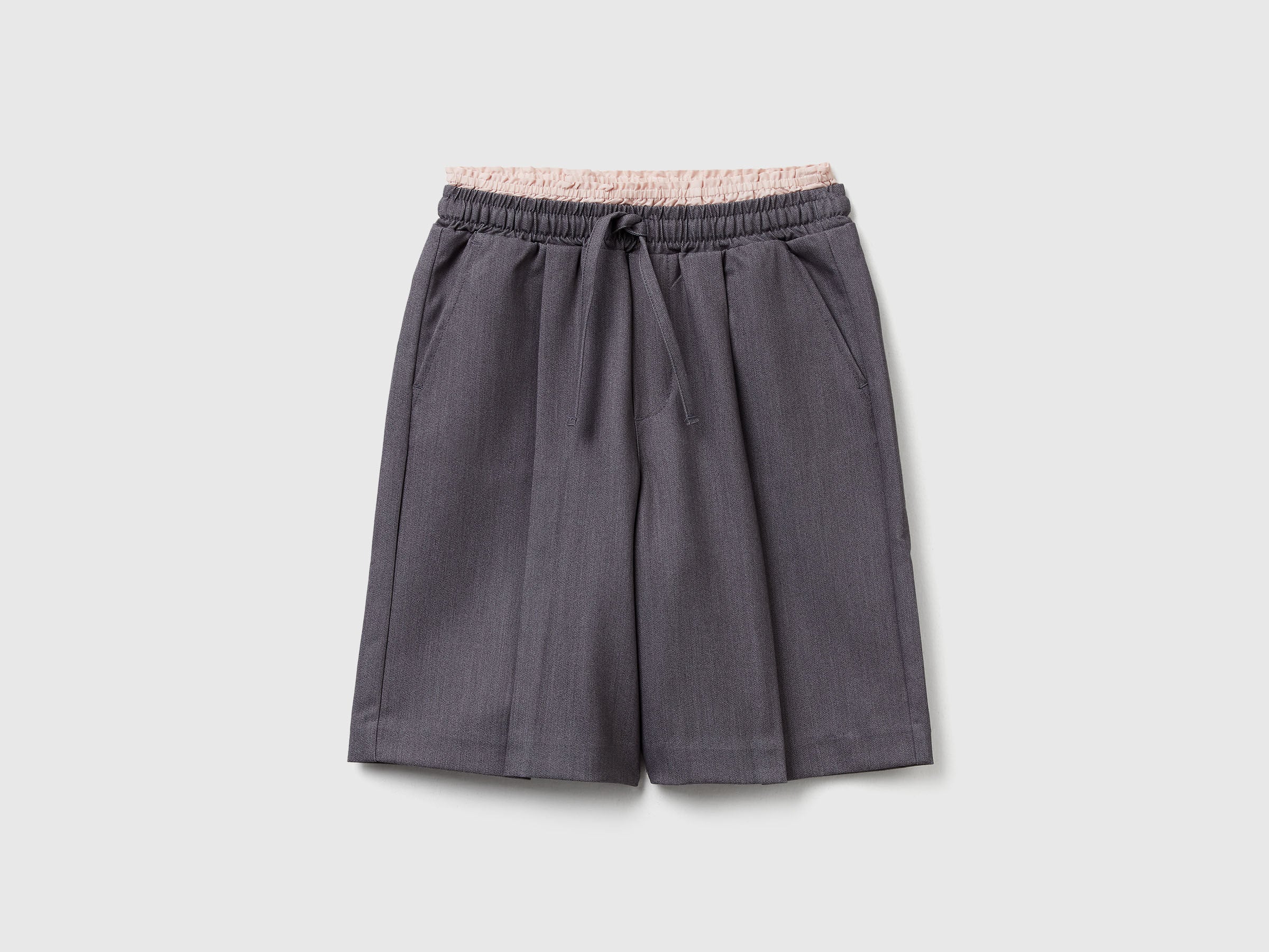 Benetton_Dark Gray_Wide Bermudas in Viscose Blend_40ZBC904B_507_01