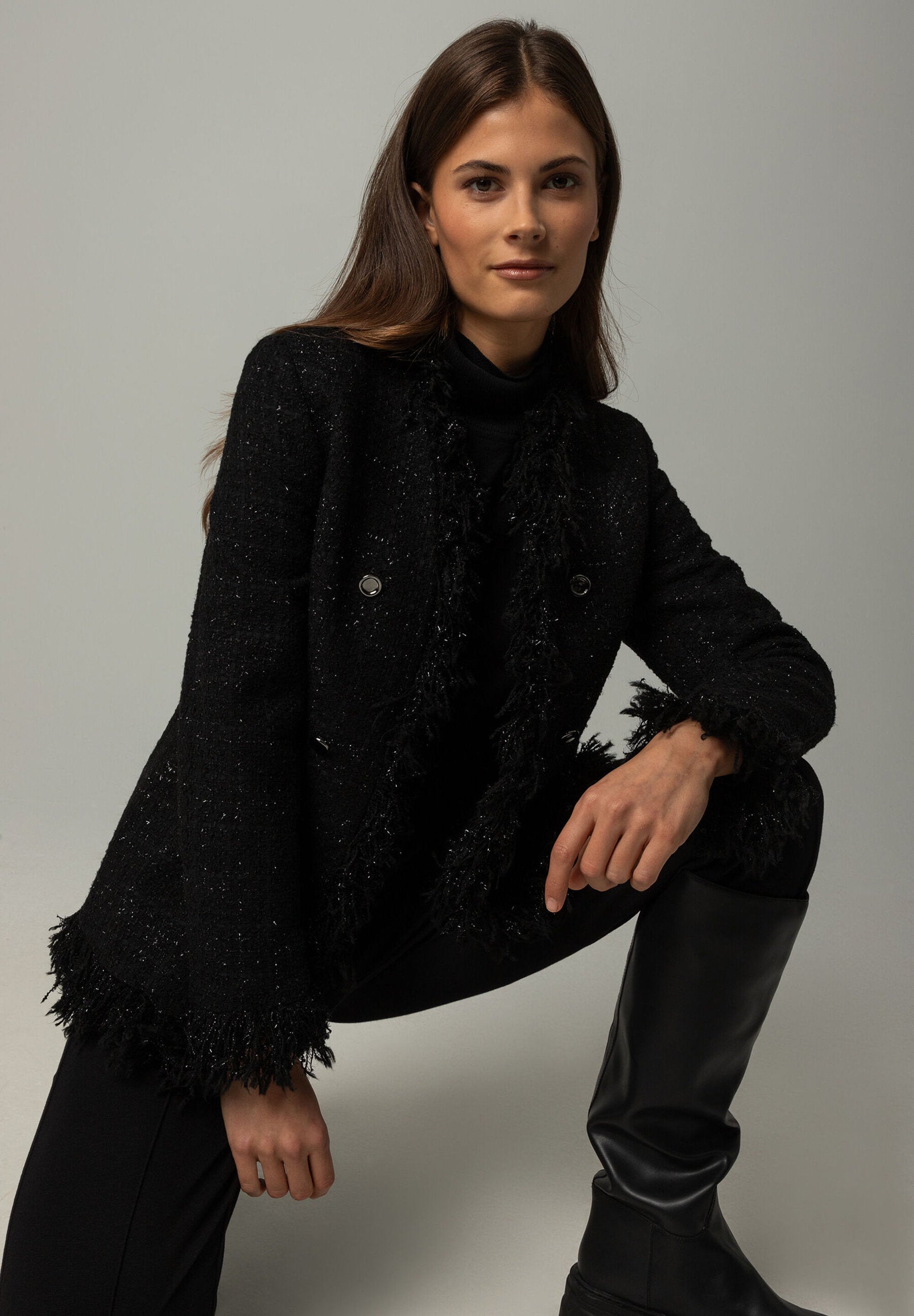 More & More_Black BouclŽ Blazer_41656080_0790_03
