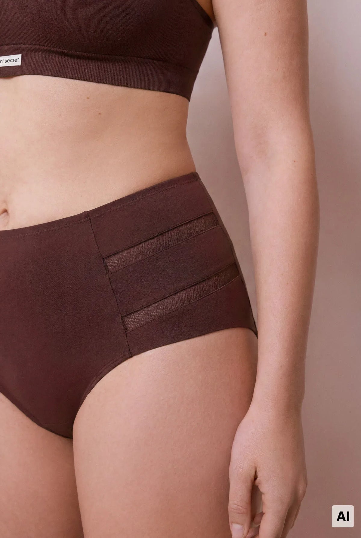 Women Secret Purple/Lilac Women Brown High-Waisted Sports Shaping Panty SKU: 4214190_76 Image 04