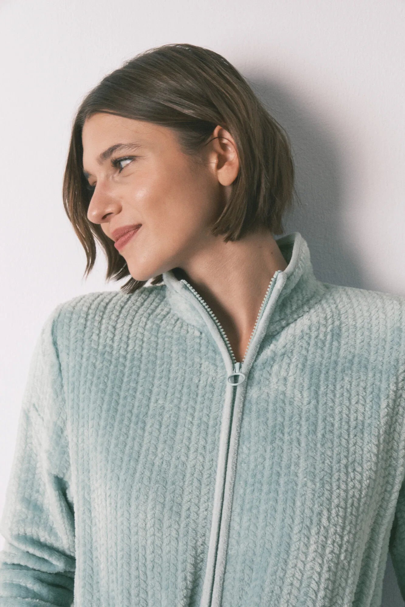 Women Secret_Green_Green Midi Fleece Robe_4352438_23_04