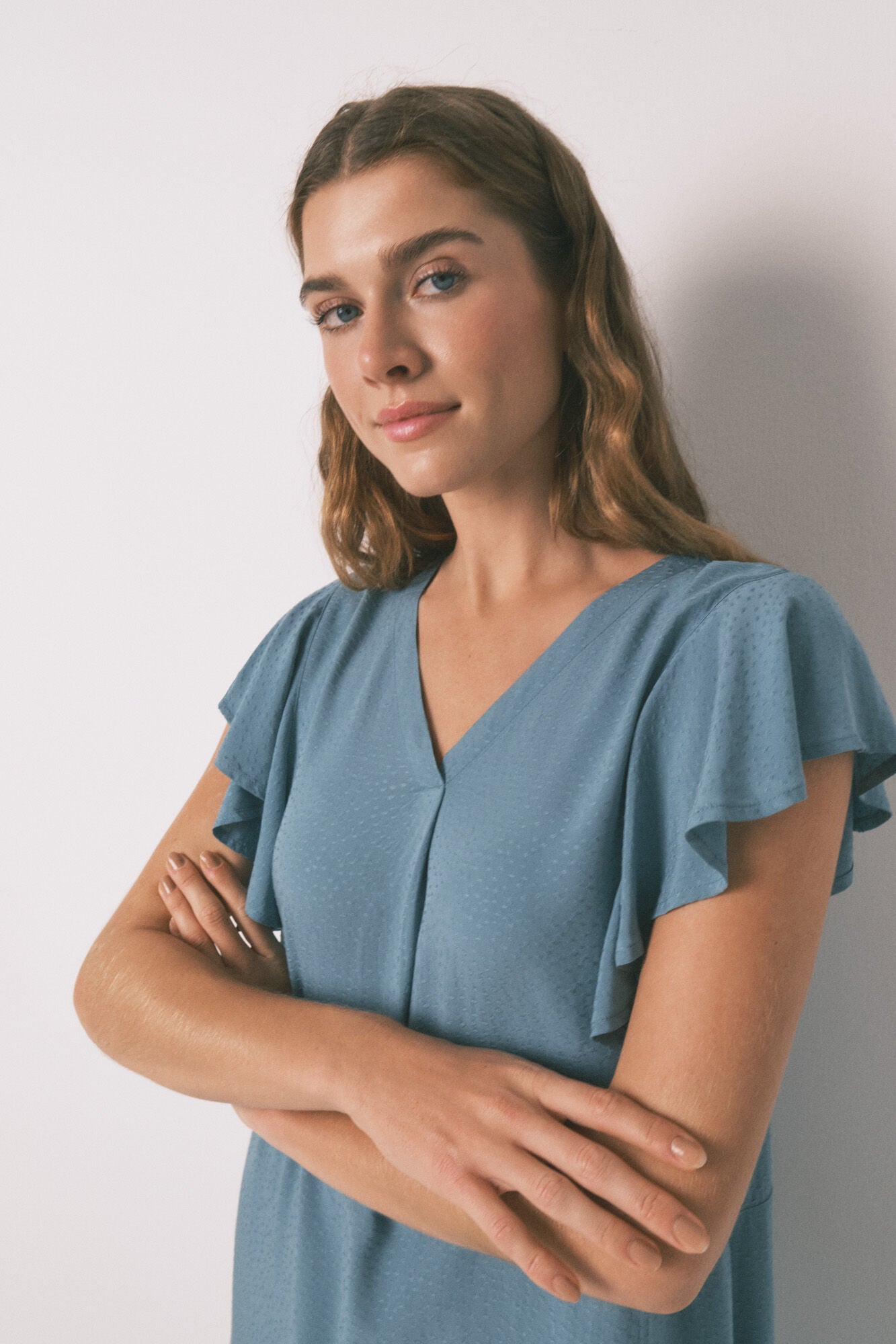 Women Secret_Green_Loose Green Floral Midi Nightgown_4362325_22_03