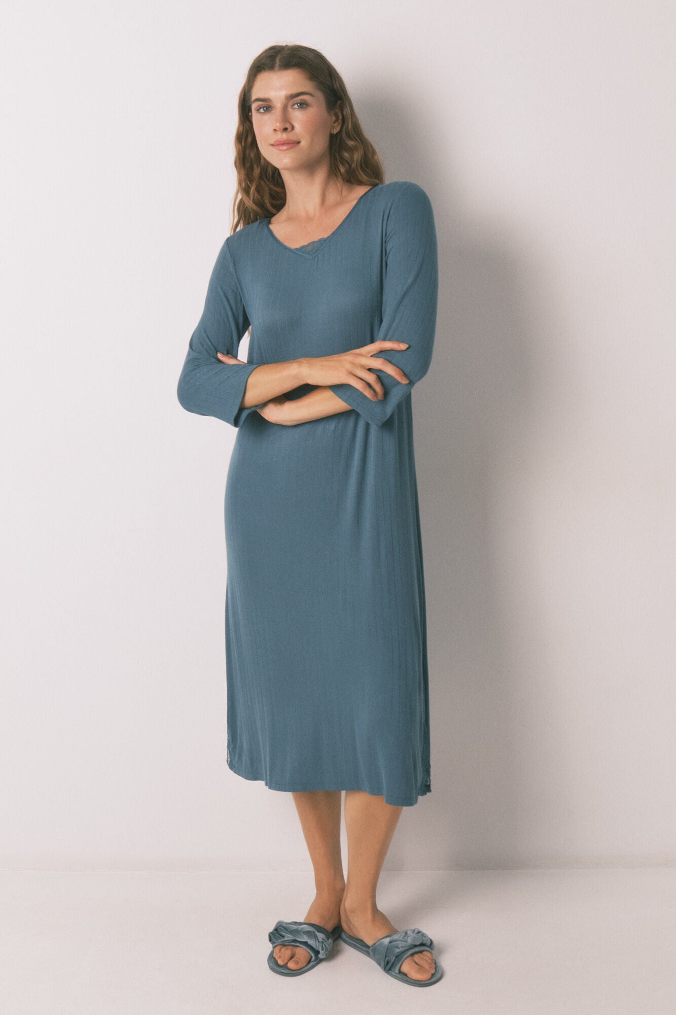 Women Secret_Green_Green Viscose Midi Nightgown_4362326_22_03
