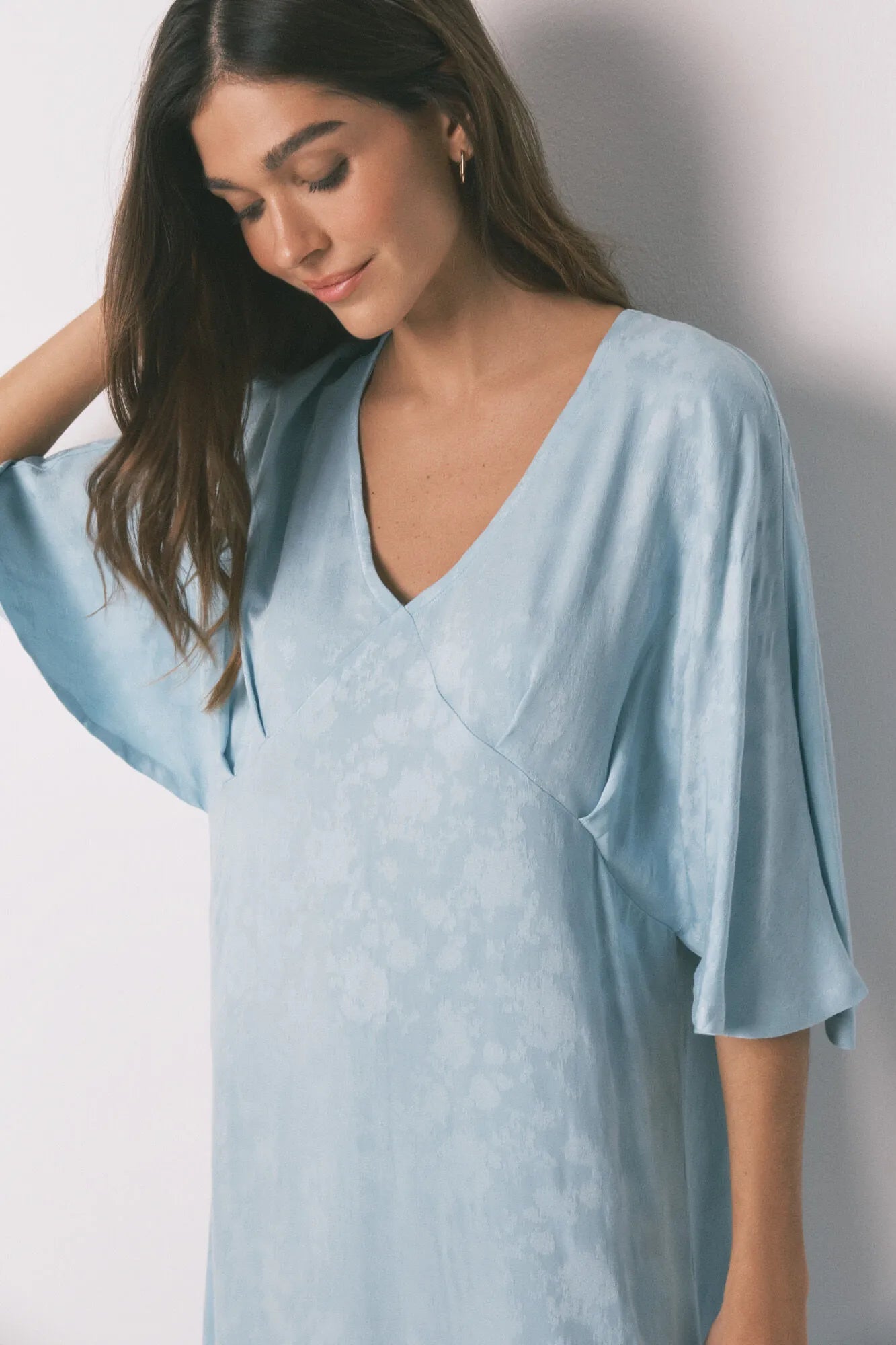 Women Secret_Green_Long Nightgown with Gathered Neckline_4363623_23_03