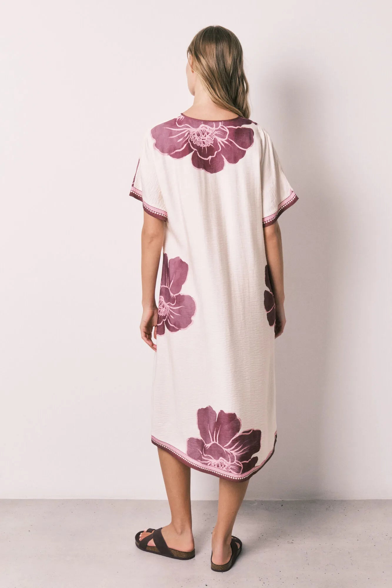 Women Secret White Print Women Floral Short Sleeve Long Dress SKU: 4363641_97 Image 06