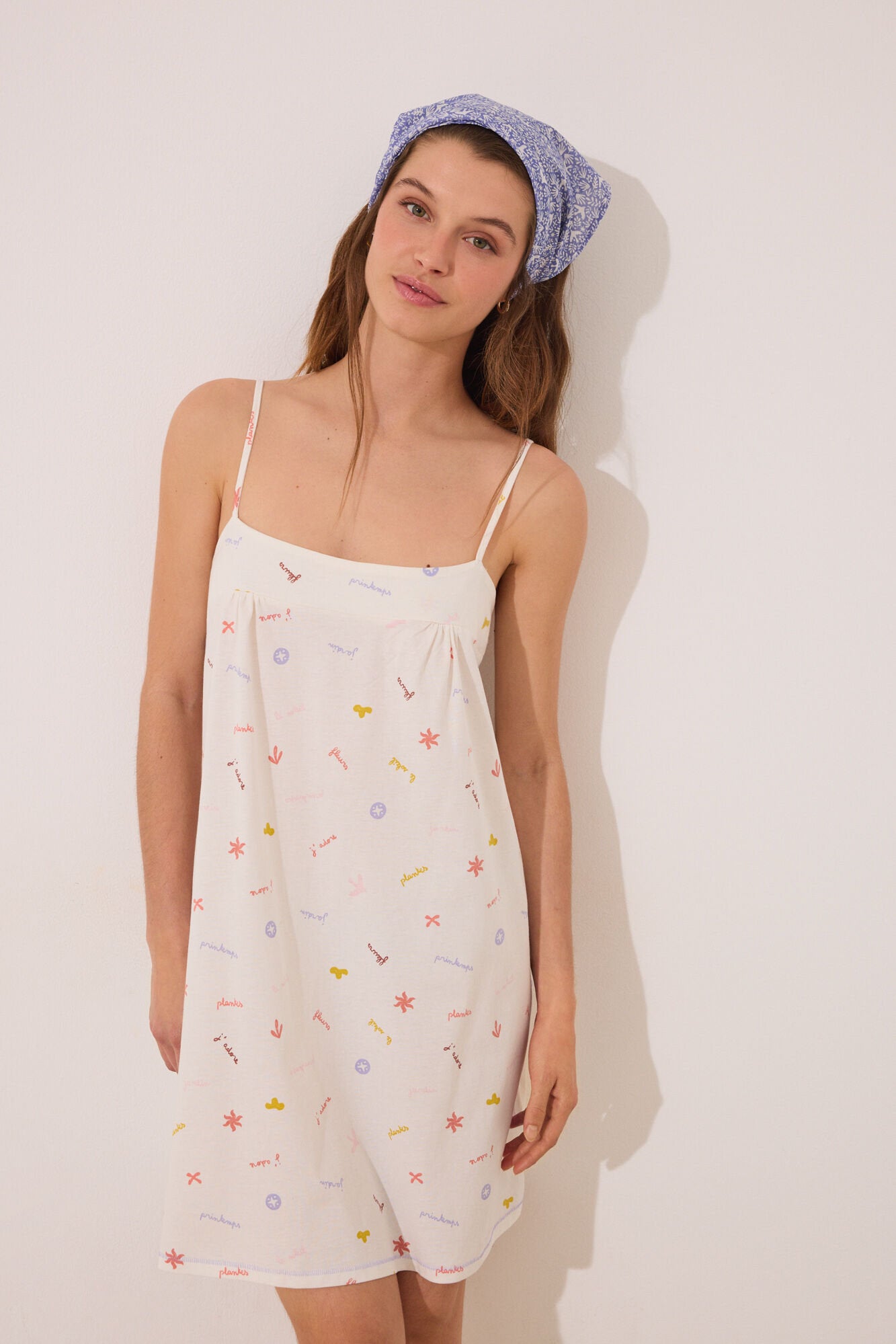 Women Secret_100% Cotton Midi Nightgown with ÒJ«AdoreÓ Print_4369319_97_01