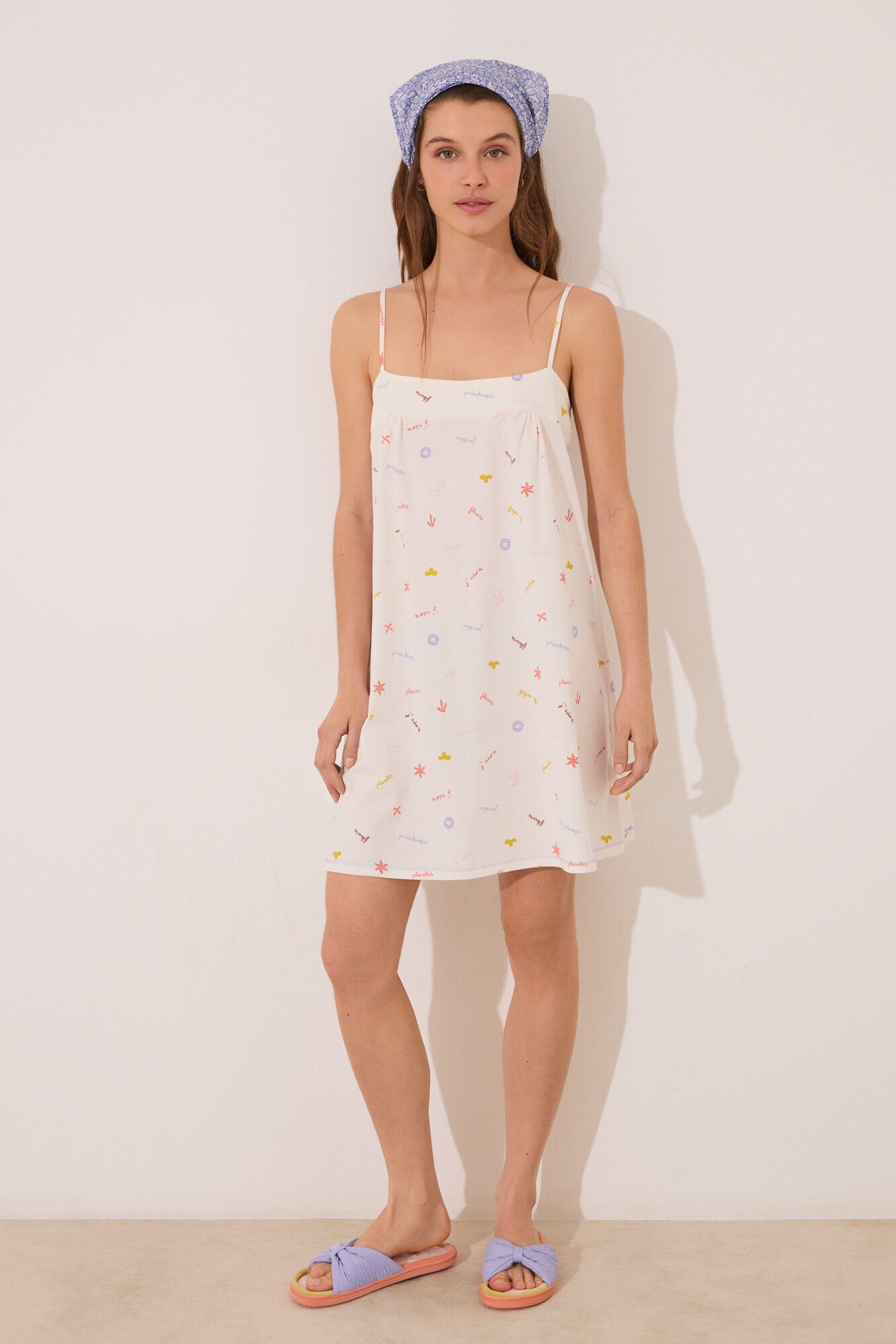 Women Secret_100% Cotton Midi Nightgown with ÒJ«AdoreÓ Print_4369319_97_03