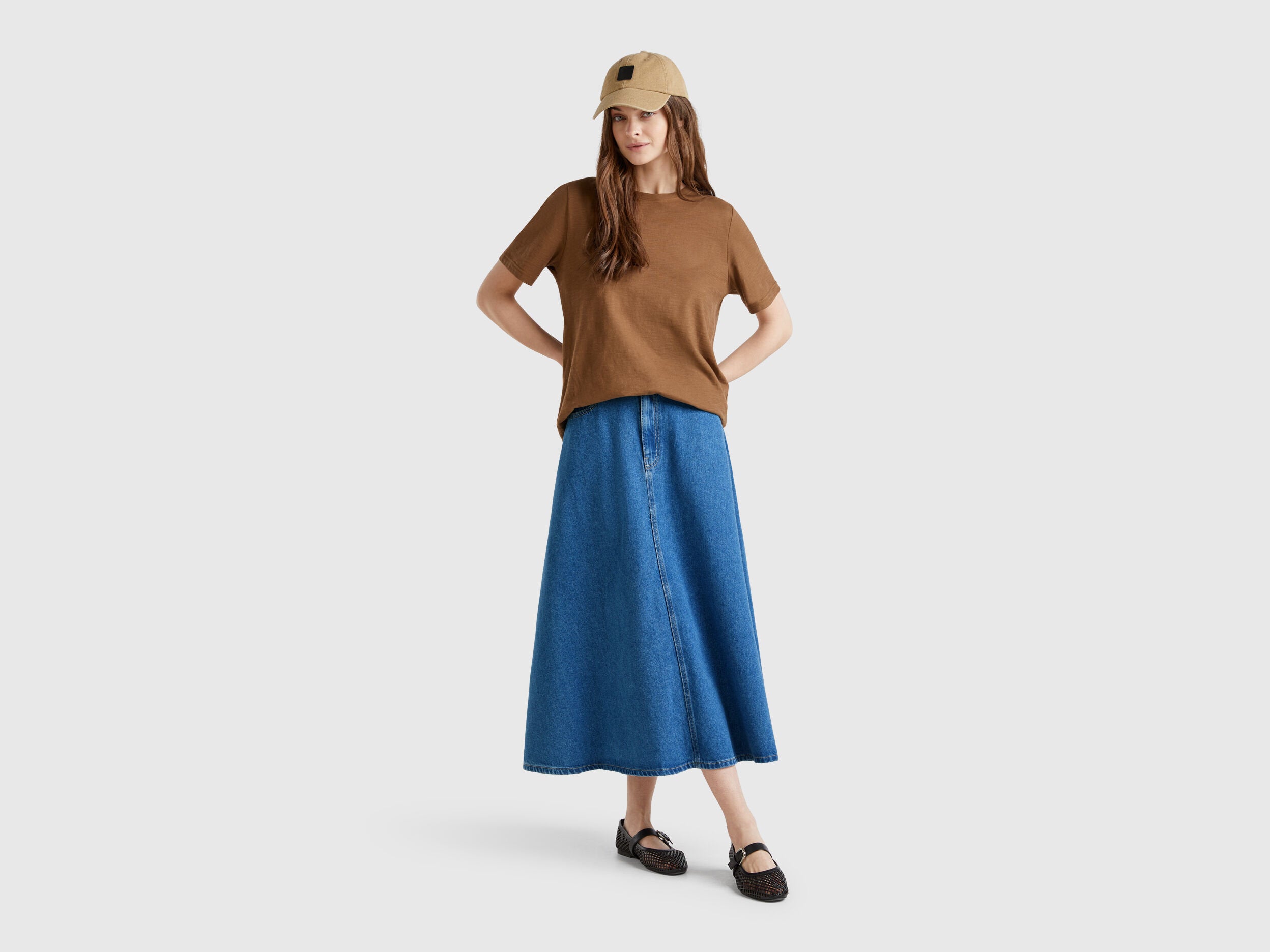 Benetton_Flared Jean Skirt_43C8D004K_902_01