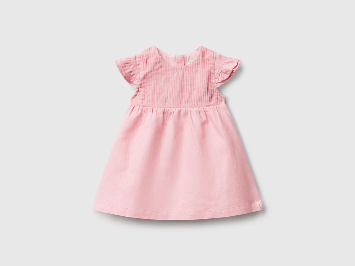 Benetton_Dress in Linen and Cotton Blend_43WBAV00N_09J_01