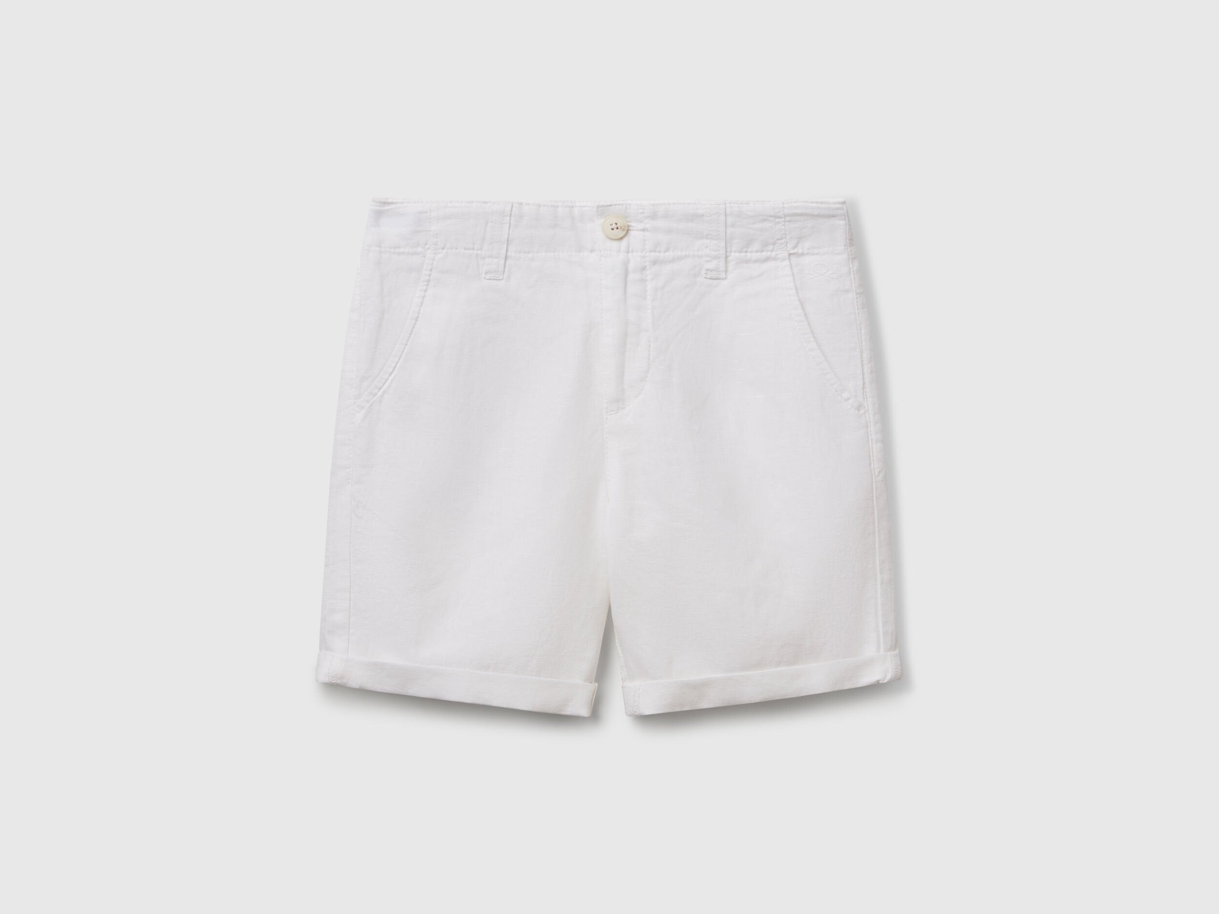 Benetton_Chino Bermudas in Pure Linen_43WBC901E_101_01