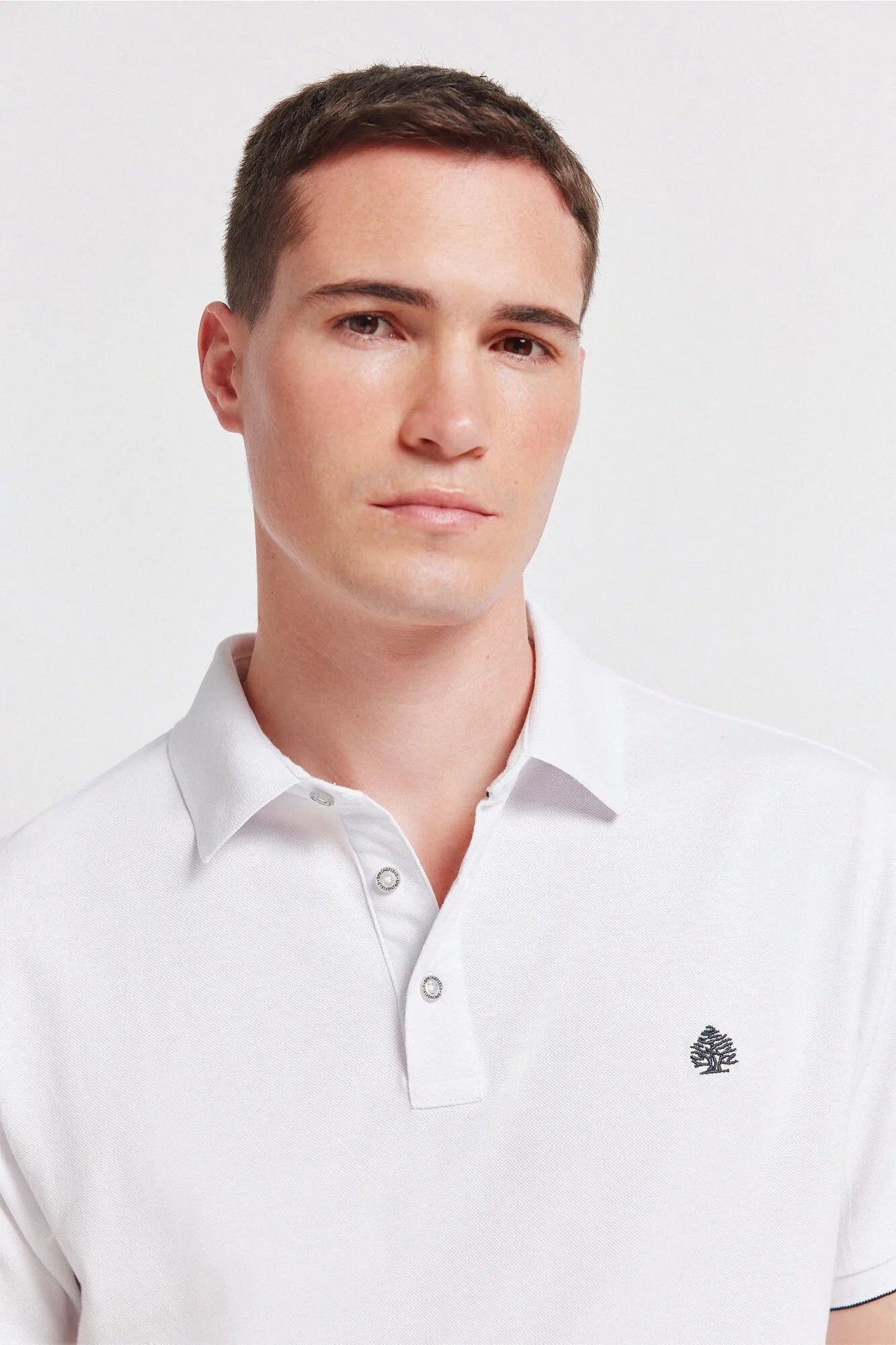 Springfield White Men PiquŽ Contrast Cuff Slim Fit Polo Shirt SKU: 4403091_99 Image 04
