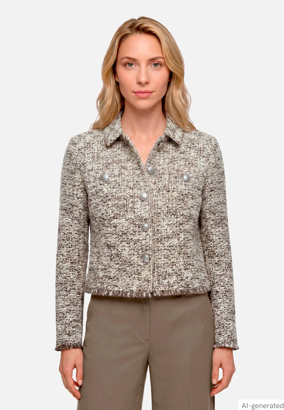 Betty Barclay Nature/Brown Women BouclŽ Jacket with Buttons SKU: 4407-1135_1807 Image 02