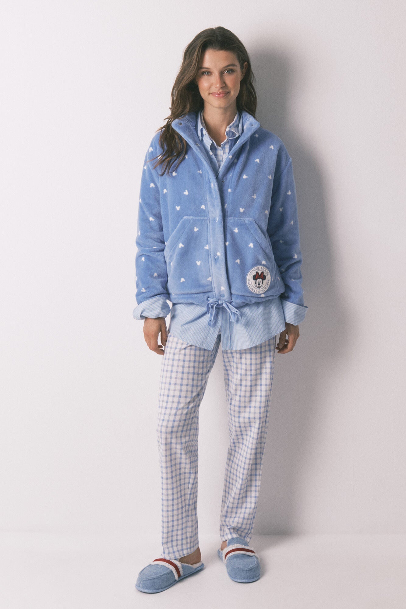 Women Secret_Blue Print_Mickey Mouse Short Fleece Robe with Blue Print_4412196_19_06
