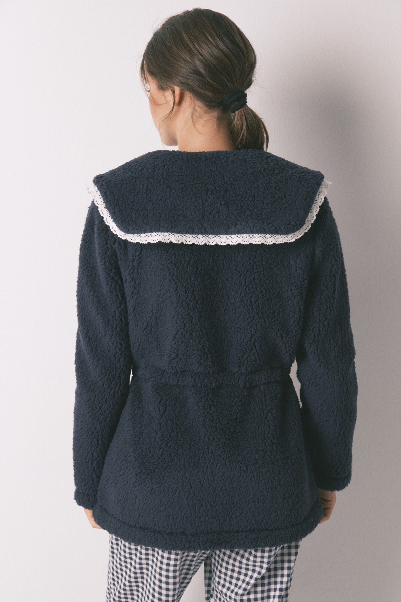 Women Secret_Navy_Blue Smiley Faux Shearling Midi Robe_4412198_10_06