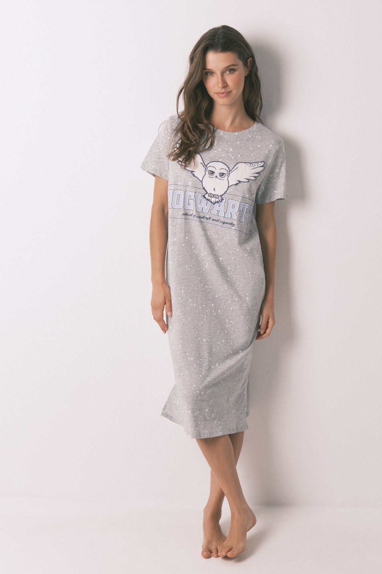 Women Secret_Dark Grey_Grey Hedwig Print Cotton Midi Camisole_4442110_41_02