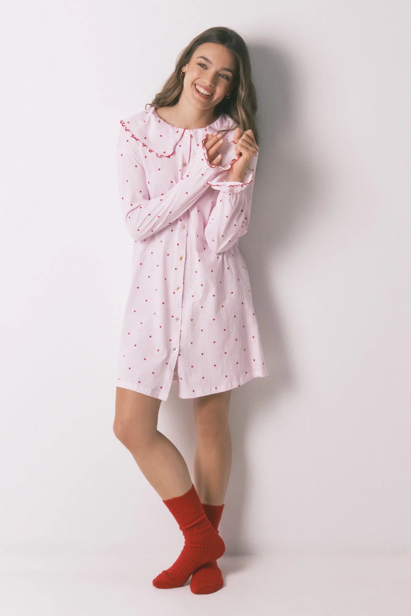 Women Secret_Pink_Cotton Peter Pan Collar Nightgown_4443616_73_01