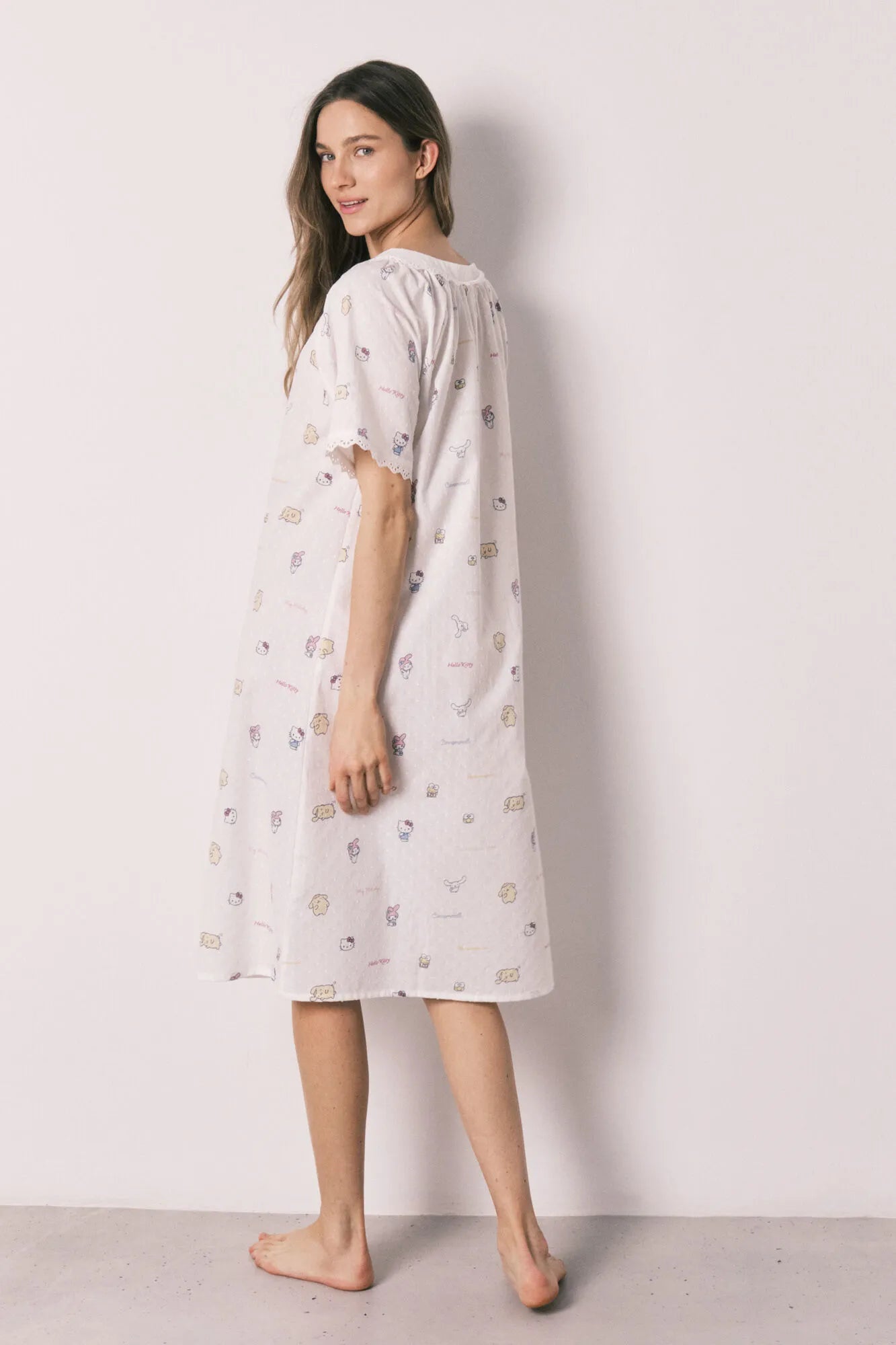 Women Secret Ivory Women Cotton Bows Nightgown Hello Kitty SKU: 4443619_96 Image 04