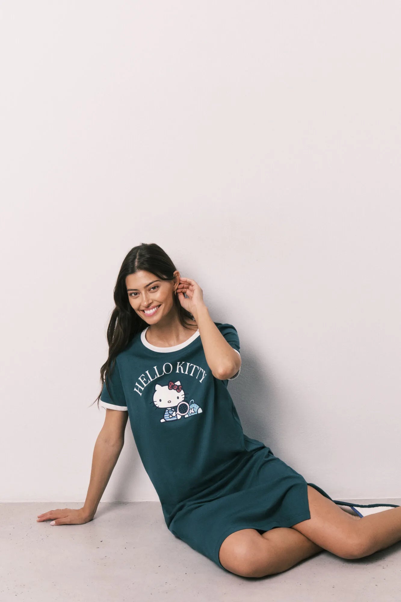 Women Secret Bottle Women Green Cotton Nightgown Hello Kitty SKU: 4443621_20 Image 05