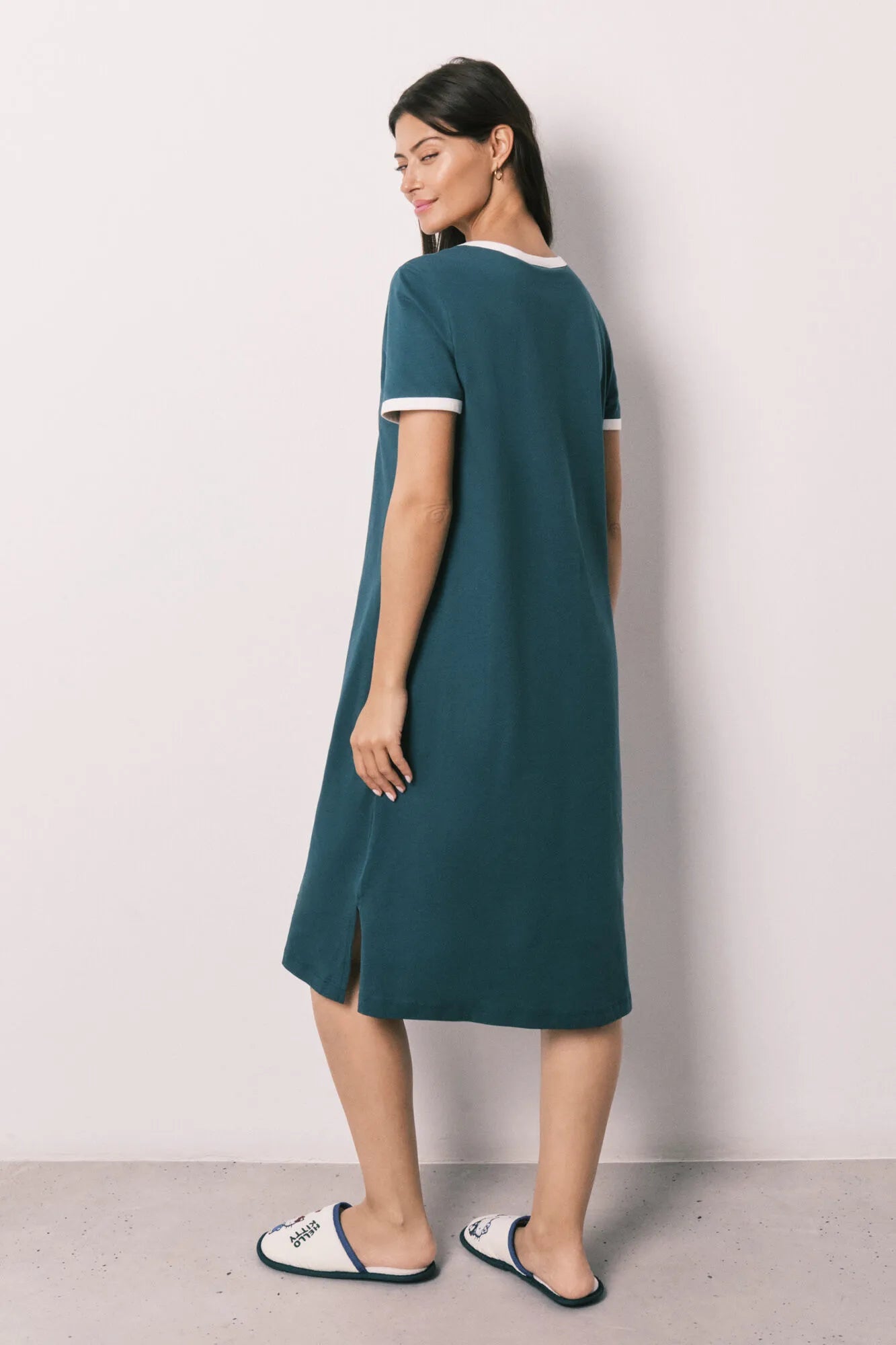 Women Secret Bottle Women Green Cotton Nightgown Hello Kitty SKU: 4443621_20 Image 06