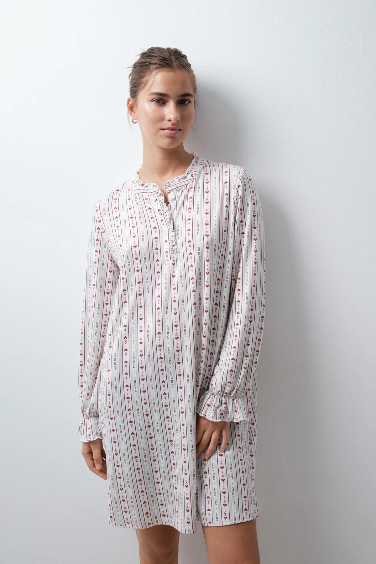 Women Secret Multicoloured Women Snoopy Hearts Short Nightgown SKU: 4444834_98 Image 03