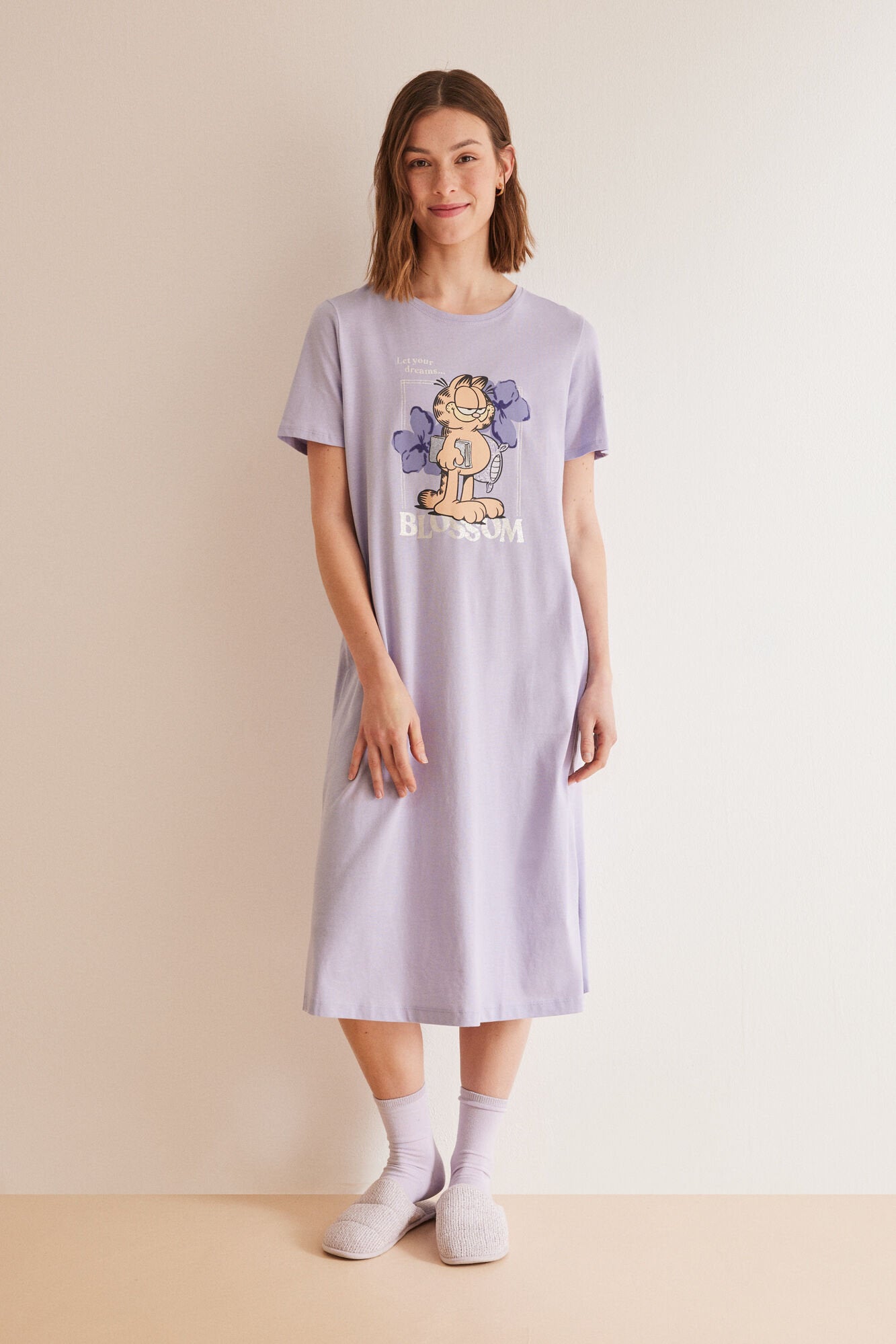 Purple/Lilac Short Sleeves Medium Nightdress_4447712_75_03