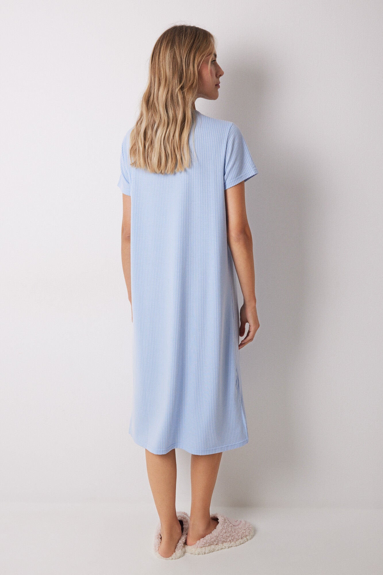 Women Secret_Snoopy Striped Ribbed Midi Nightgown_4449082_16_04