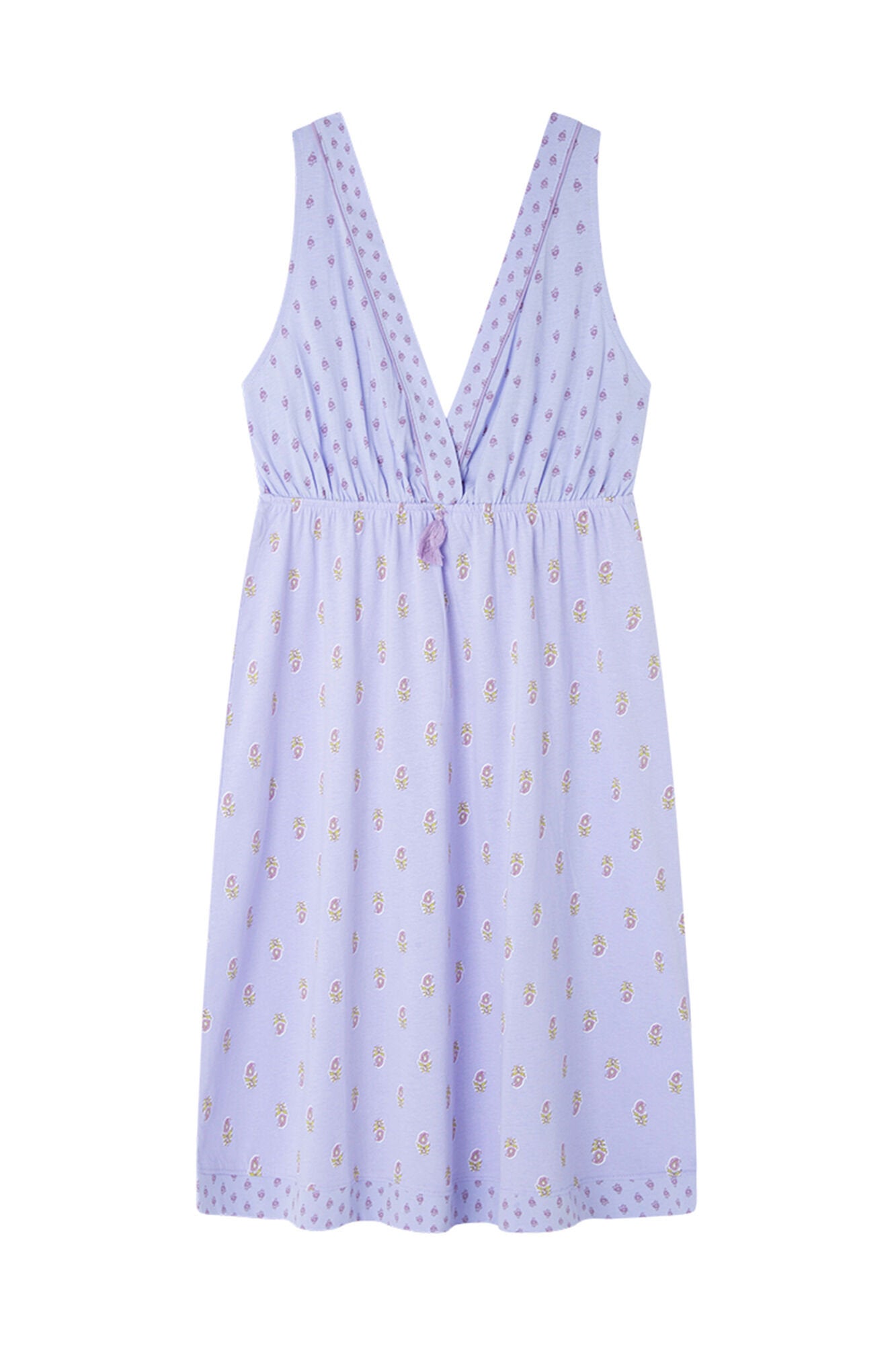 Women Secret_Short Nightgown 100% Cotton Blue Flowers_4449084_19_05