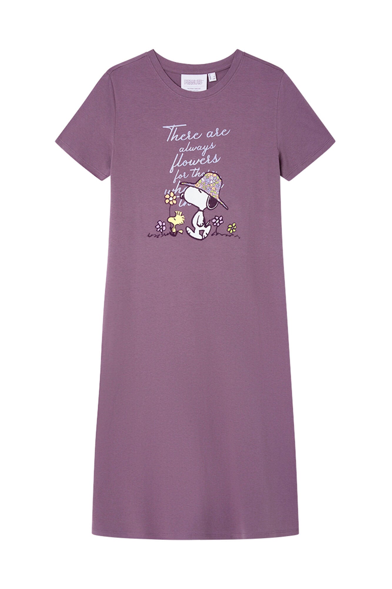 Women Secret_Midi Nightgown 100% Cotton Purple Snoopy_4449085_76_05