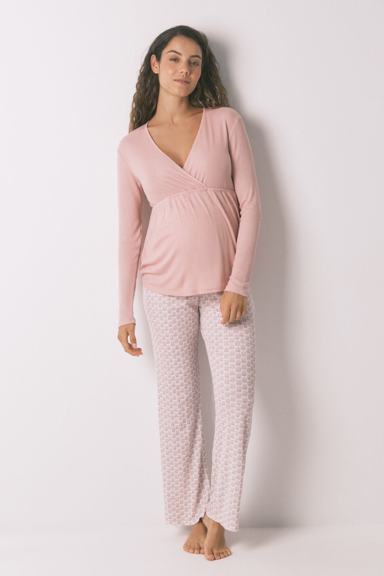 Women Secret_Pink_Capri Pyjamas "Maternity" Pink Ribbed Technique_4462647_72_02