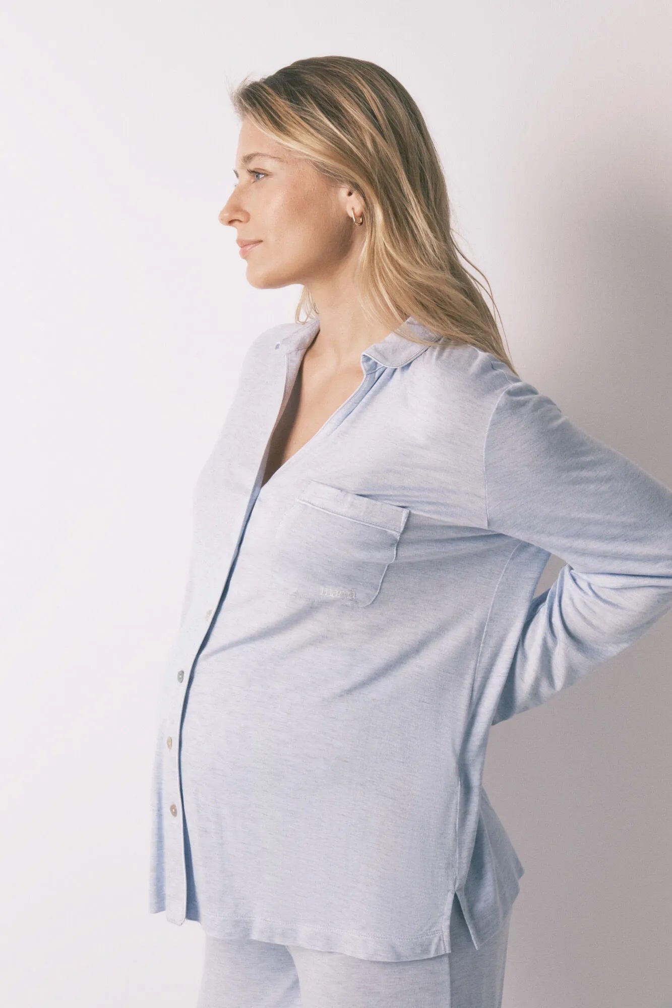 Women Secret_Light Blue_Blue Super Soft Maternity Classic Long Pyjamas_4463218_18_03