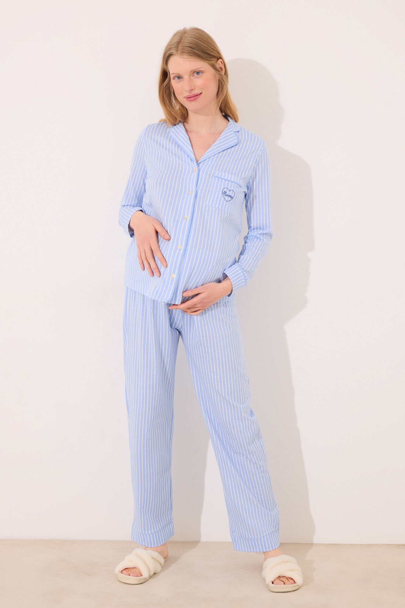 Women Secret_"Maternity" Classic Pyjamas 100% Cotton Striped_4469711_15_02