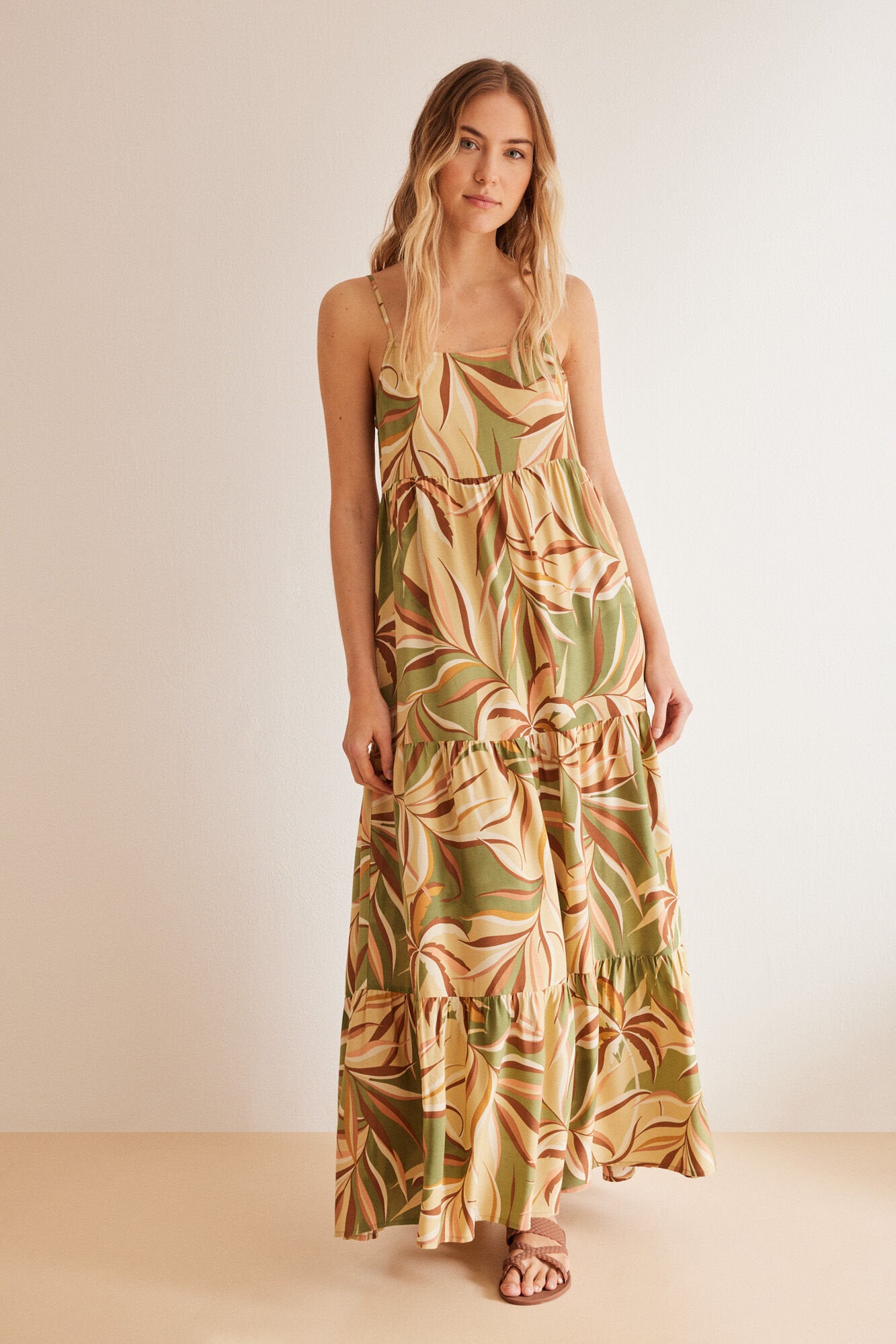 Multicoloured Straps Long Dress_4477734_98_01