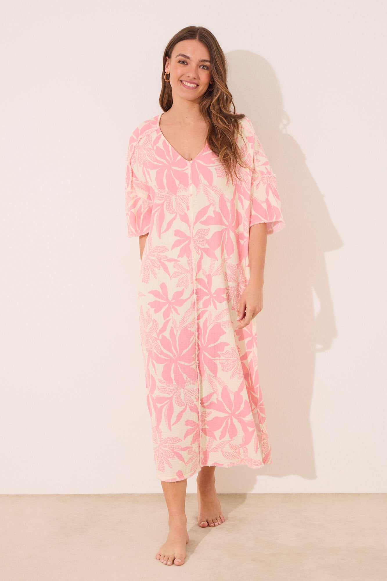 Women Secret_Long Muslin Dress 100% Cotton Flower Print_4479839_70_03