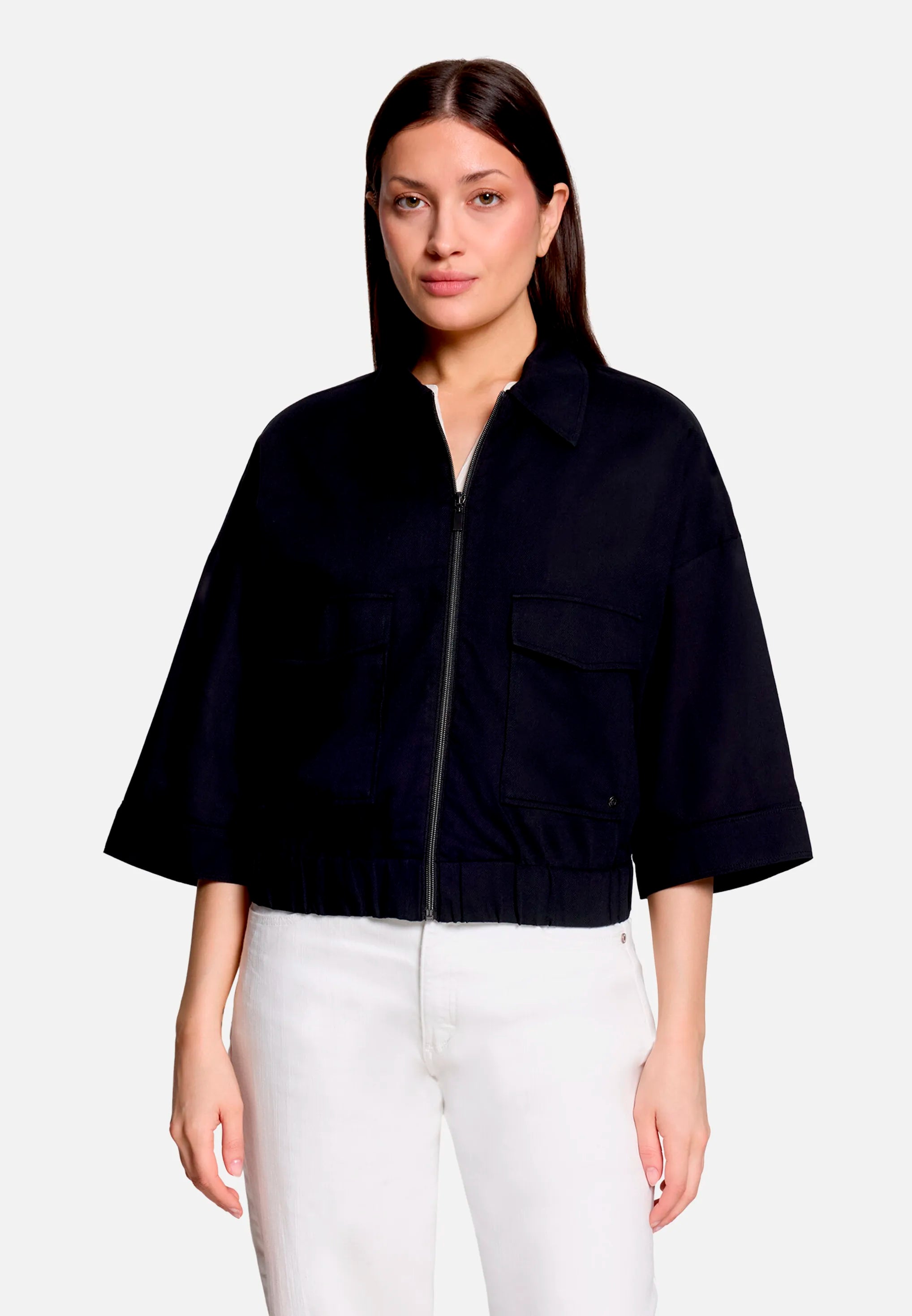 Betty Barclay Black Women Casual Jacket with Collar SKU: 4519-3339_9045 Image 01