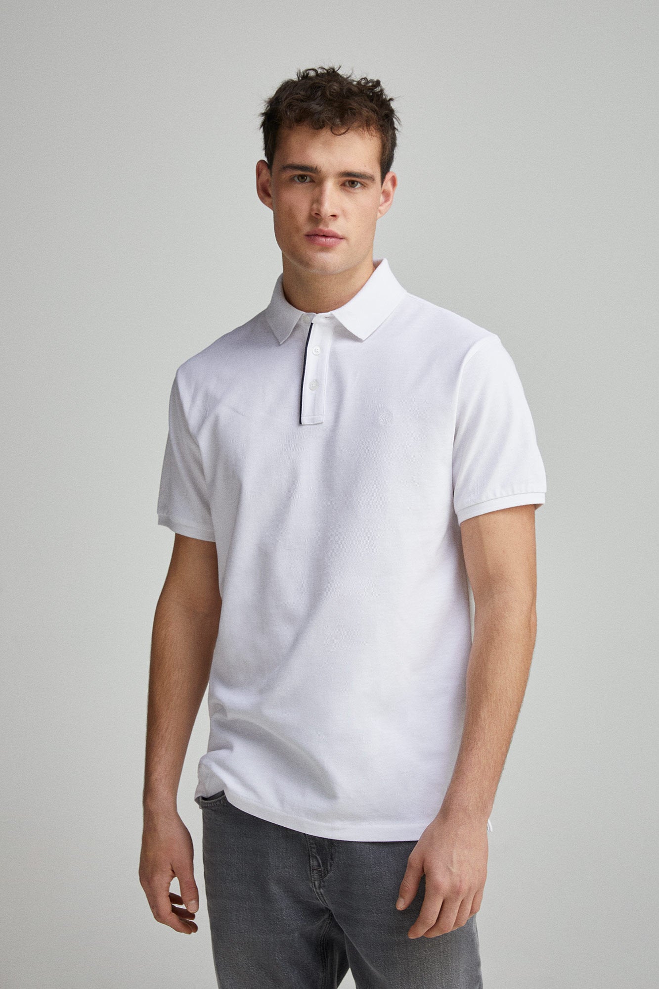 Springfield_Slim Fit Contrast PiquŽ Polo Placket_4589101_99_01