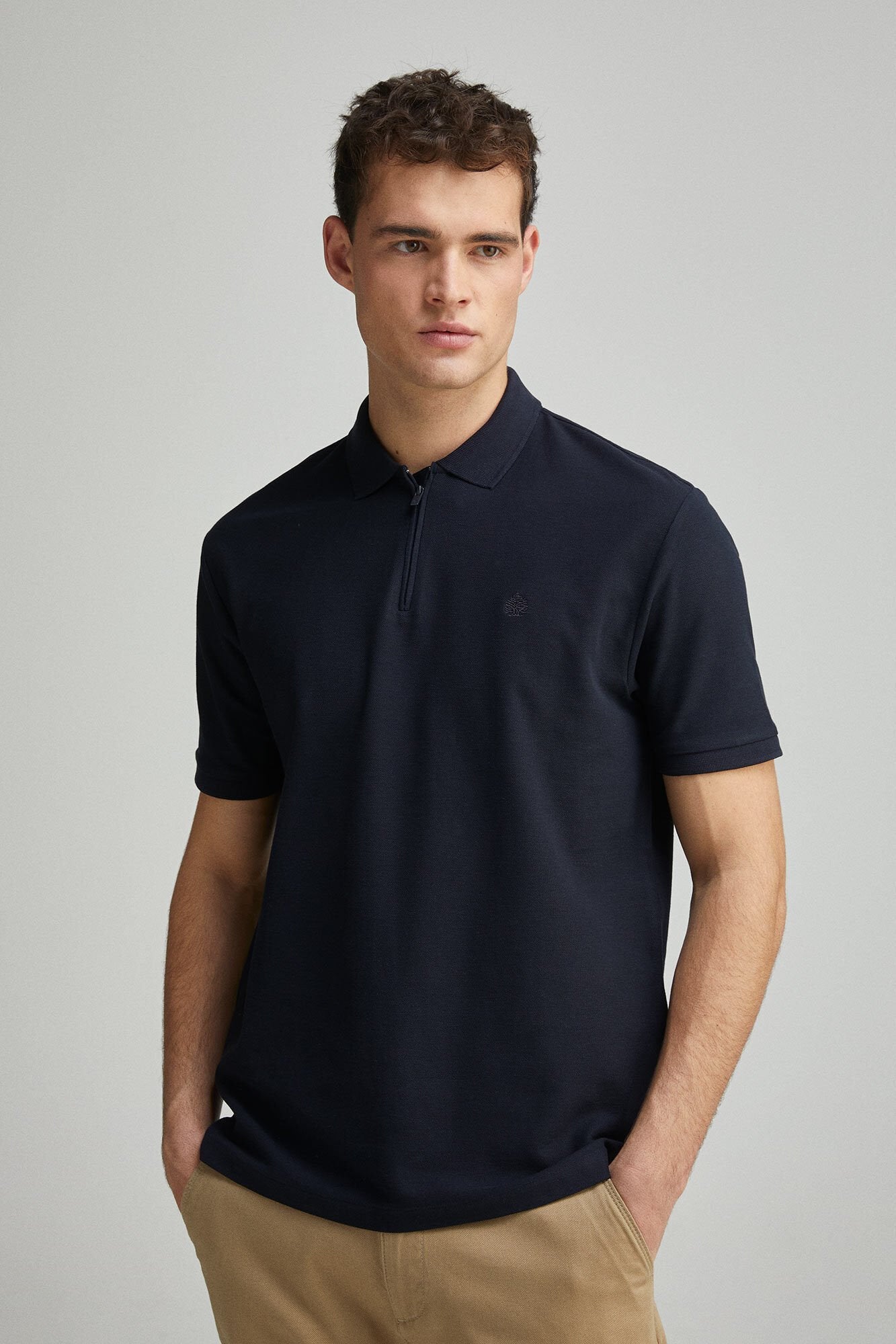 Springfield_Regular Fit Zip Fastening PiquŽ Polo_4589102_10_01
