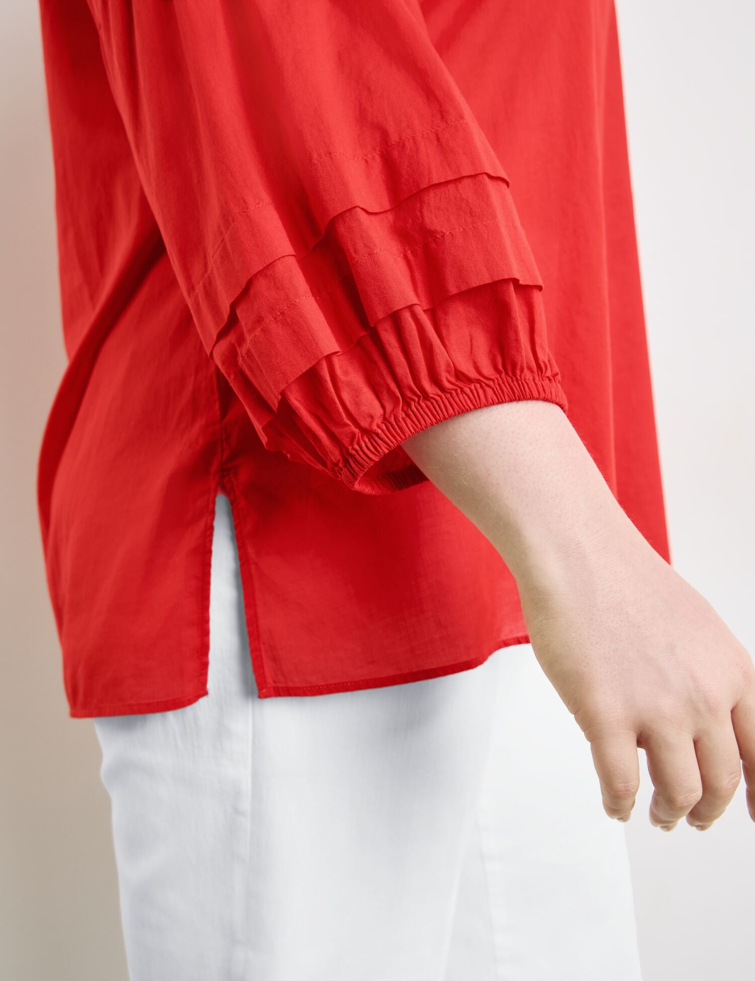 Lightweight Cotton Blouse With Balloon Sleeves - BEVAVA