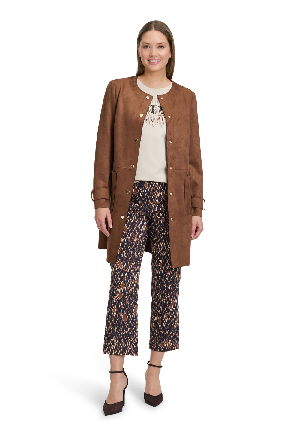 Betty Barclay_Classic Nougat_Blazer Jacket Long 1/1 Sleeve_4604-1178_7050_02
