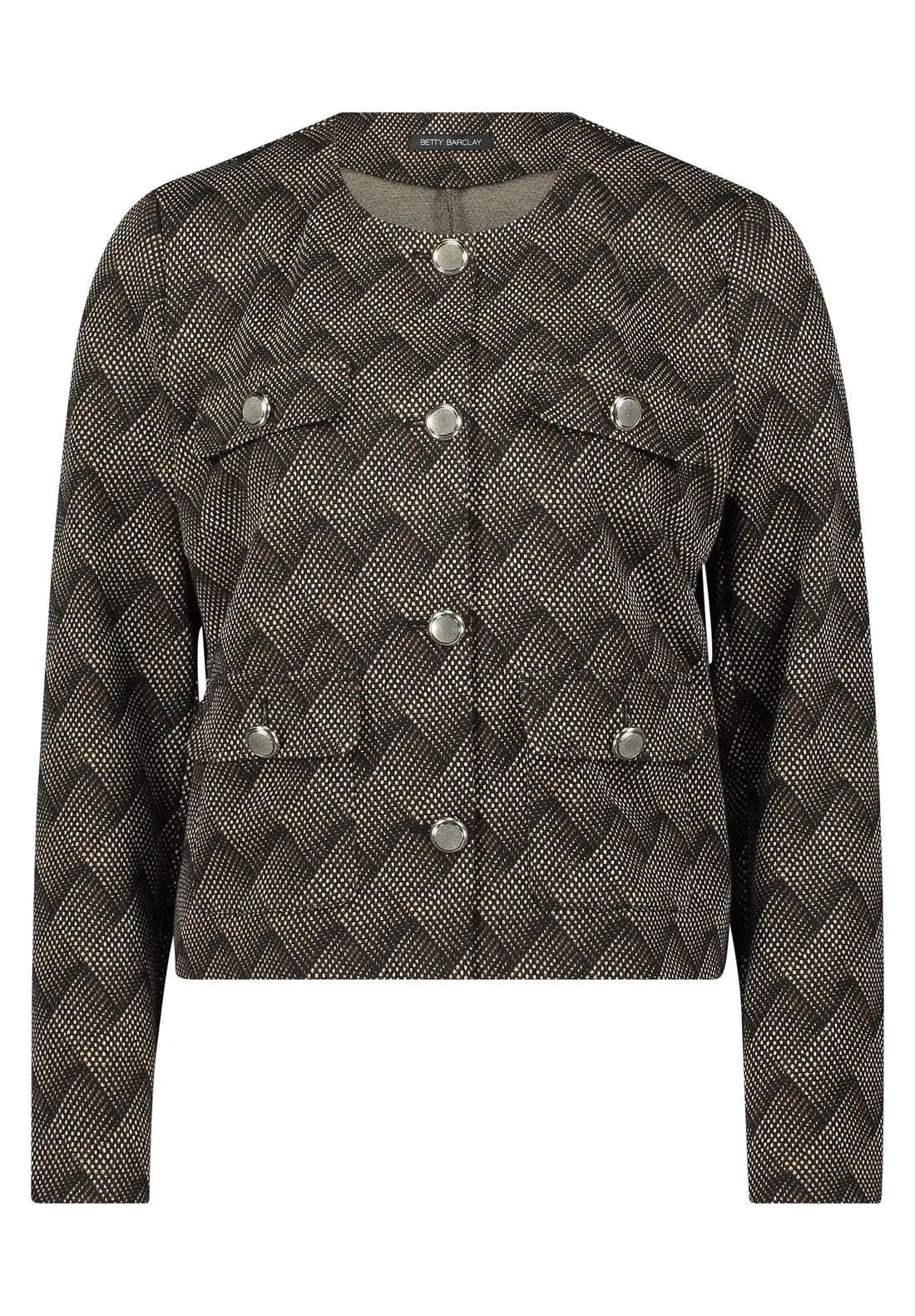 Betty Barclay_Black/Beige_Blazer Jacket Short 1/1 Sleeve_4605-1442_9875_01