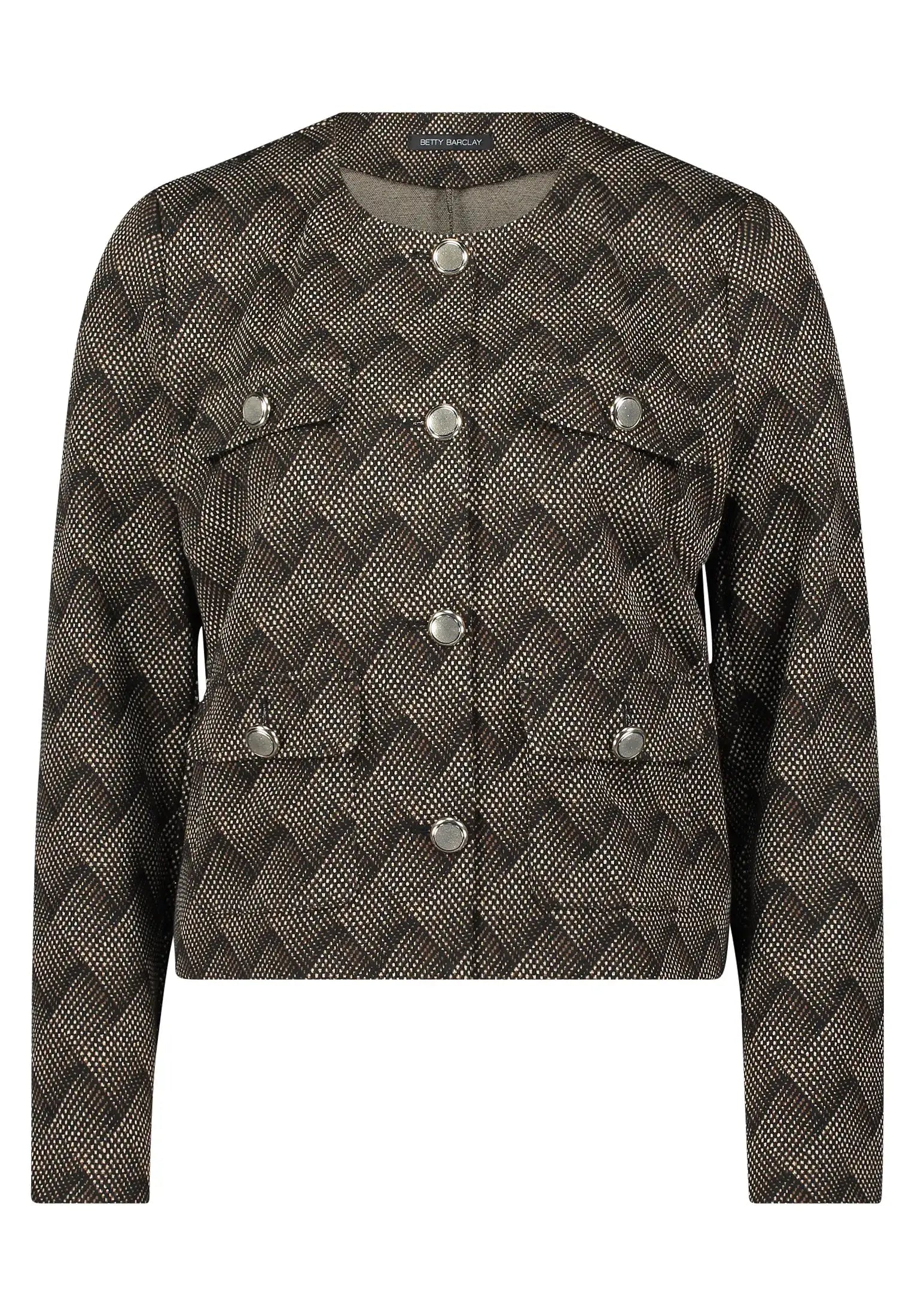 Betty Barclay_Black/Beige_Blazer Jacket Short 1/1 Sleeve_4605-1442_9875_01