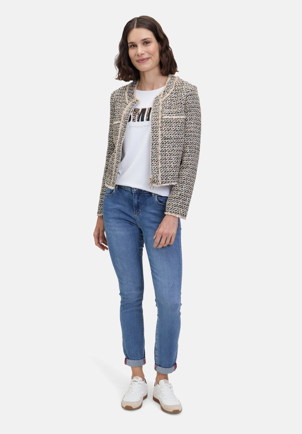 Betty Barclay_Black/Beige_Fringed Blazer Jacket_4606-1477_9875_03