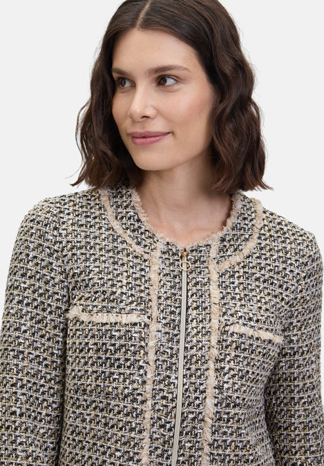 Betty Barclay_Black/Beige_Fringed Blazer Jacket_4606-1477_9875_07