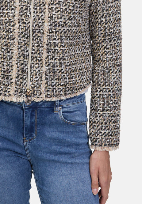 Betty Barclay_Black/Beige_Fringed Blazer Jacket_4606-1477_9875_08