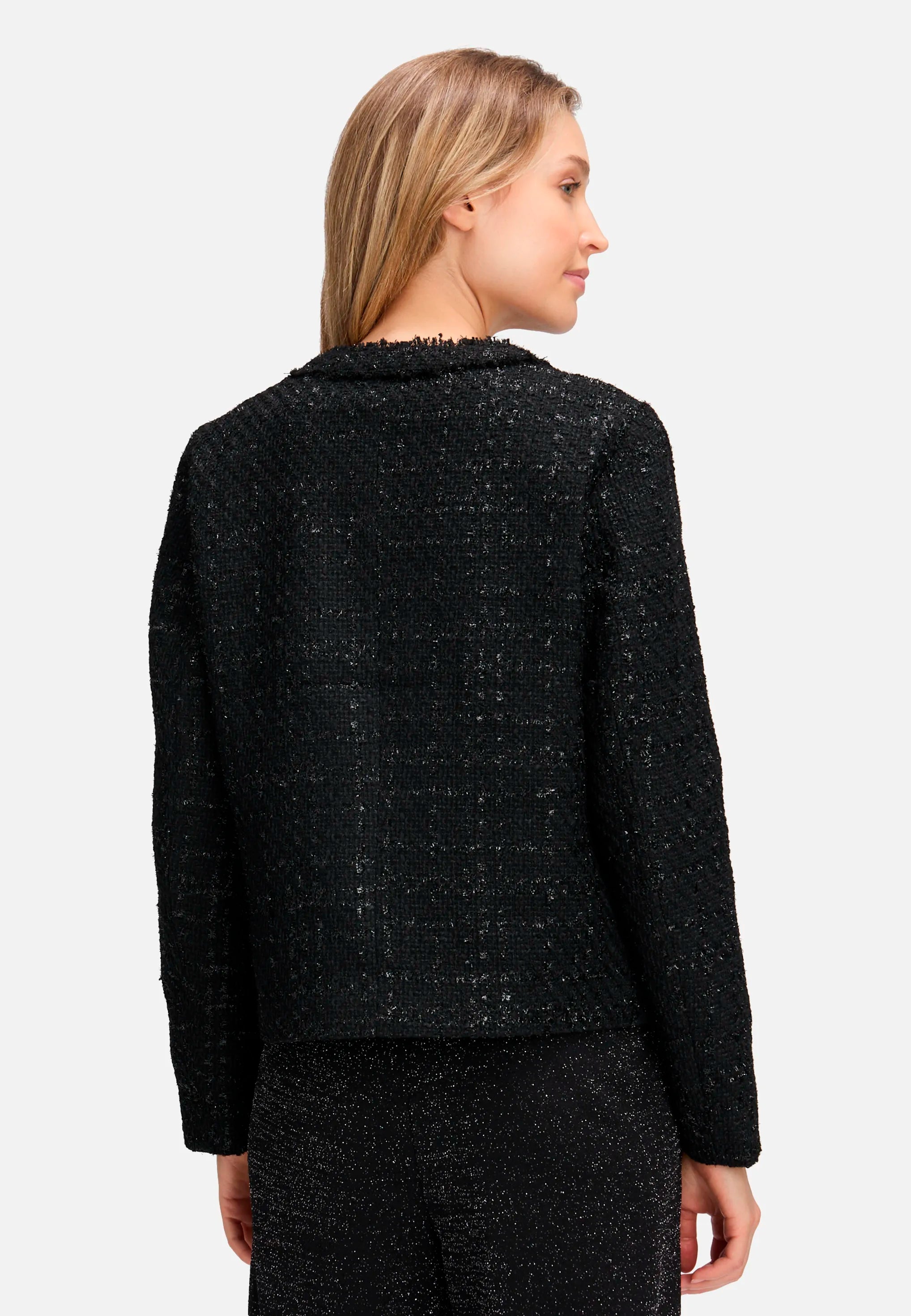 Betty Barclay_Black_Blazer Jacket with Fringe_4625-1652_9045_03