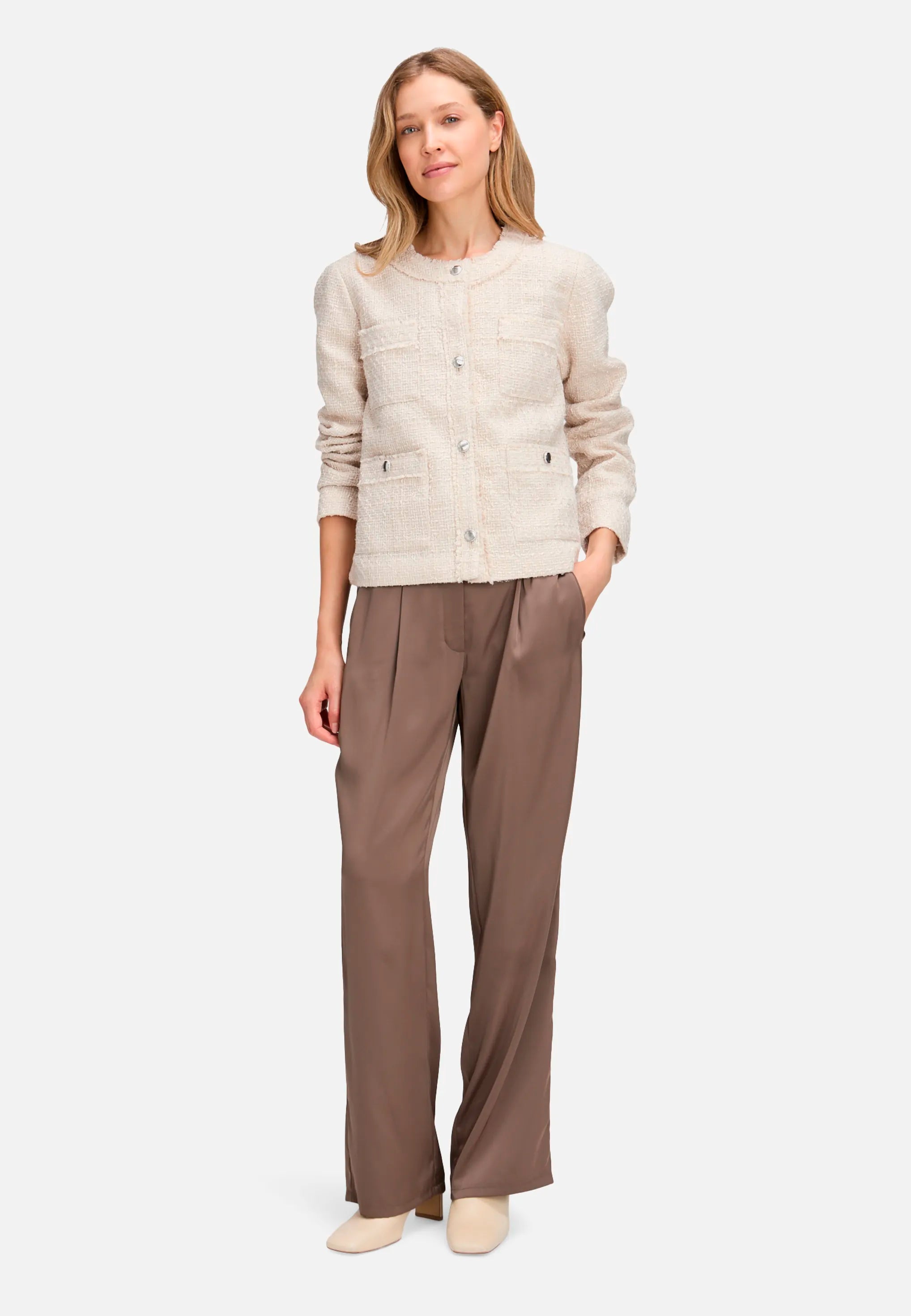 Betty Barclay_Beige_Blazer Jacket with Fringe_4625-1652_9104_03