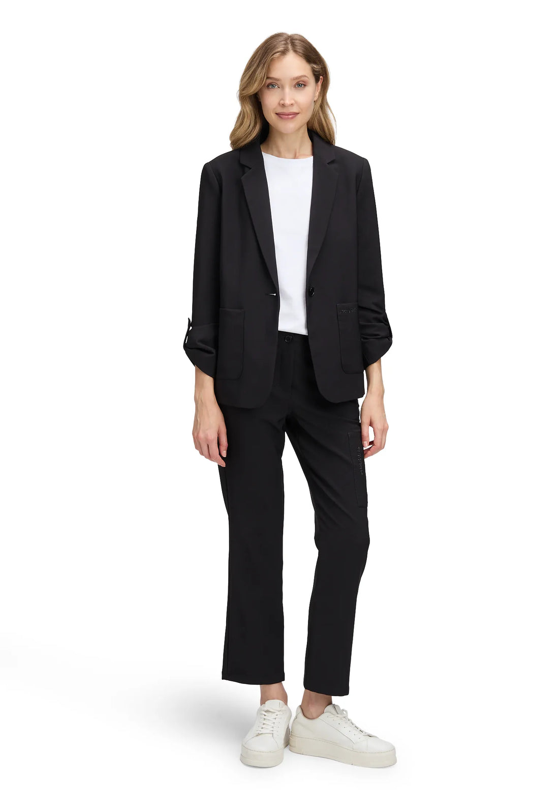 Betty Barclay_Black_Blazer Jacket Long 1/1 Sleeve_4635-2924_9045_02