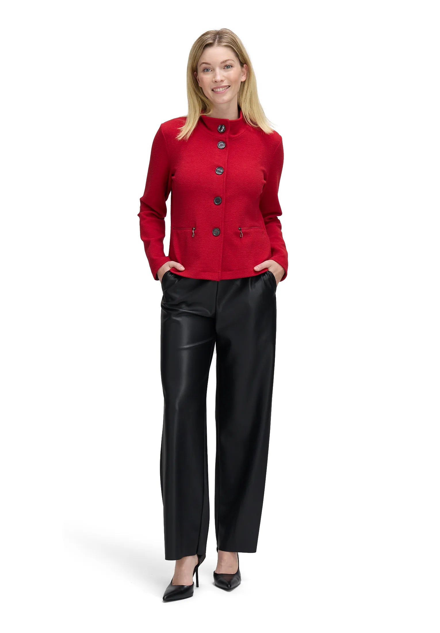 Betty Barclay_Red Scarlet_Sweat Jacket Short 1/1 Sleeve_4641-1498_4635_02