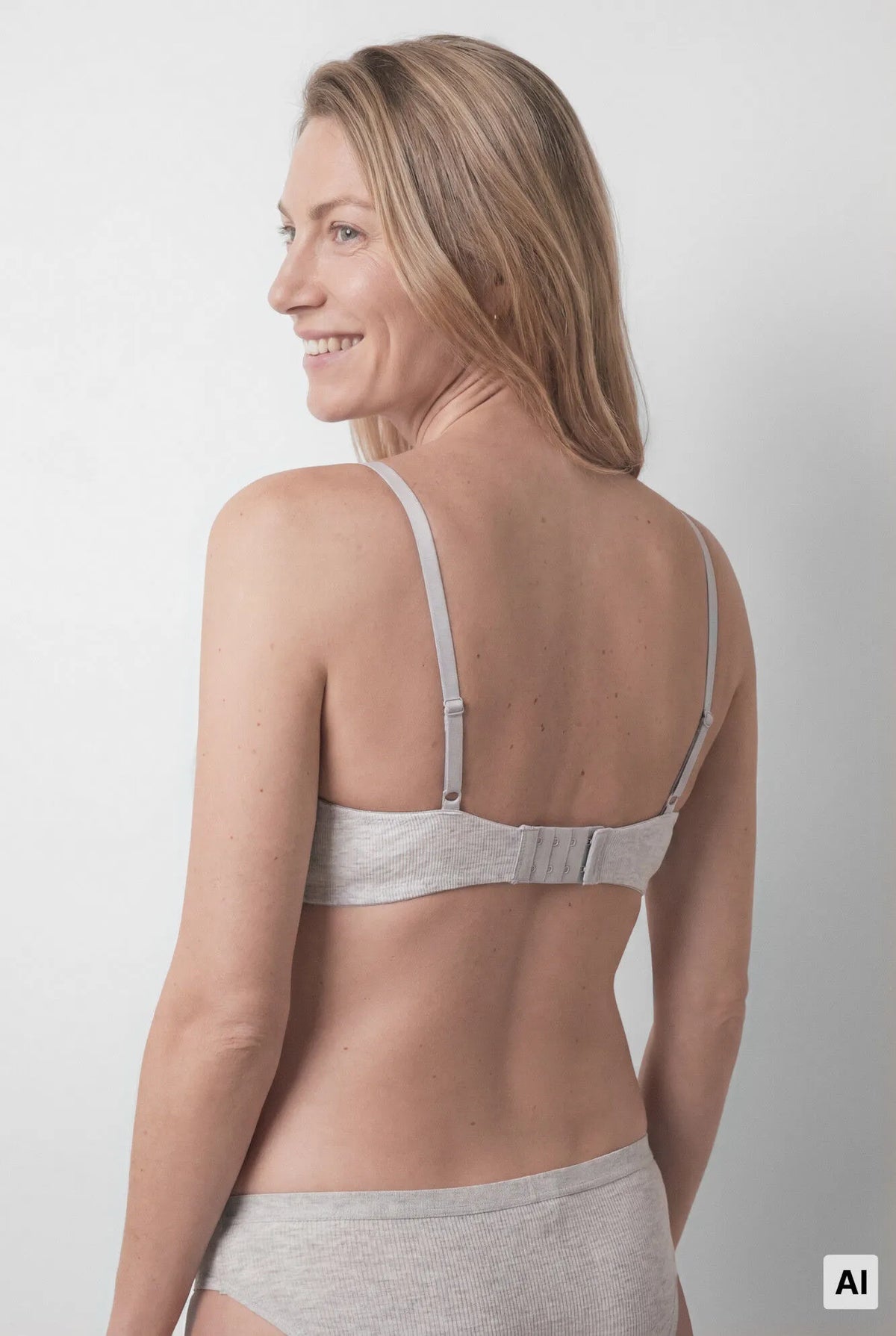 Women Secret Dark Grey Women Grey Cotton Triangle "Maternity" Bra CHARMING SKU: 4654626_41 Image 03