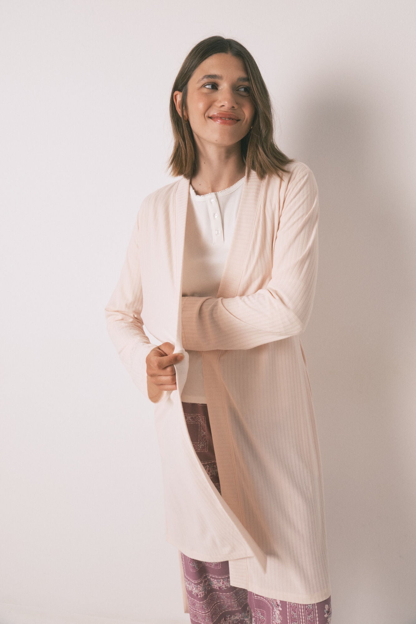 Women Secret_Pink_Robe Pink Ribbed Robe_4682690_71_01